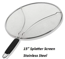 Bergkoch Grease Splatter Screen for Frying Pan 15" Stainless Steel