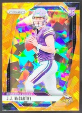 2024 Panini Prizm J.J. McCarthy Orange Ice #400 RC Minnesota Vikings WN2