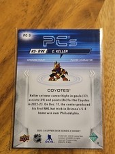 2023-24 UD PLAYER CHARACTER SPARKLE - Clayton Keller #PC-3 Arizona Coyotes