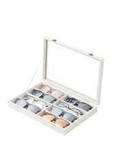 Jewelry Sunglasses Organizer Tray, Beige Velvet Eyeglasses Display Tray , Gla...