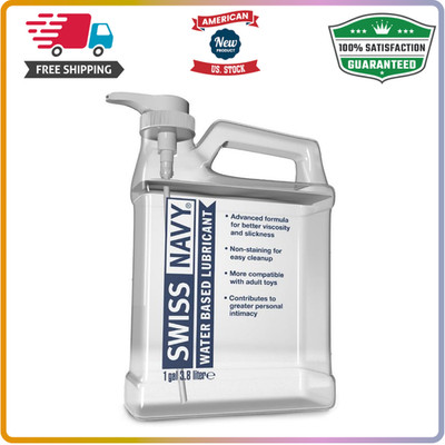 Swiss Navy Premium Water-Based Lubricant,128oz,Long-Lasting,Paraben-Free