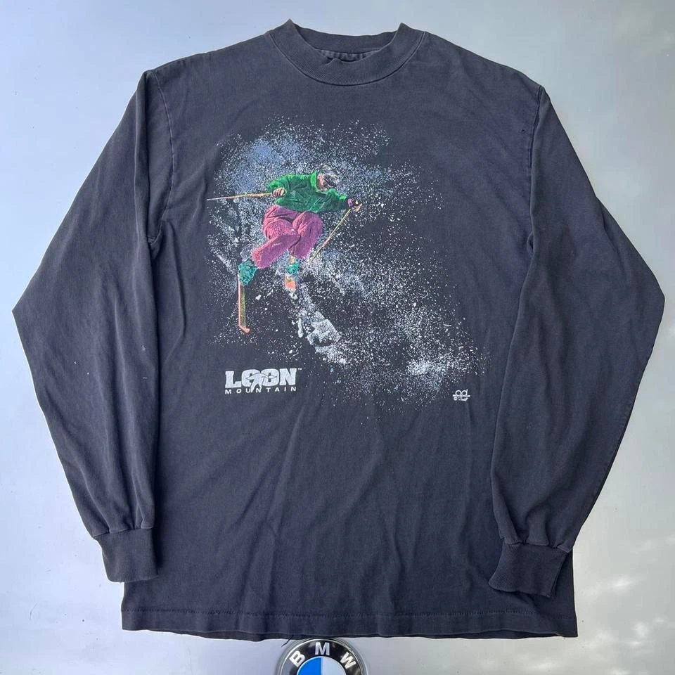 Camisa de esquí psicodélico Loon Mountain años 80 90 puntada única Foto 3 de 4