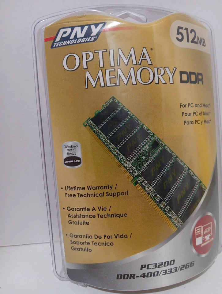 PNY OPTIMA 512MB DDR 333/266 MHz PC2700 DIMM Memory Module NEW - Image 3 of 4