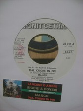 7" MANGO DAL CUORE IN POI ITALY PROMO+RARO STICKER JUKEBOX+RICCHI e POVERI
