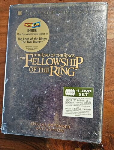 The Lord of the Rings: The Fellowship of the Ring (DVD, 2002, 4-Disc Set,... - Afbeelding 1 van 2