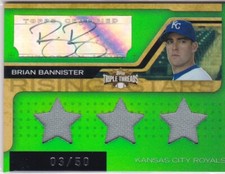 2008 Topps Triple Threads Rising Stars Emerald /50 Brian Bannister (Stars) Auto