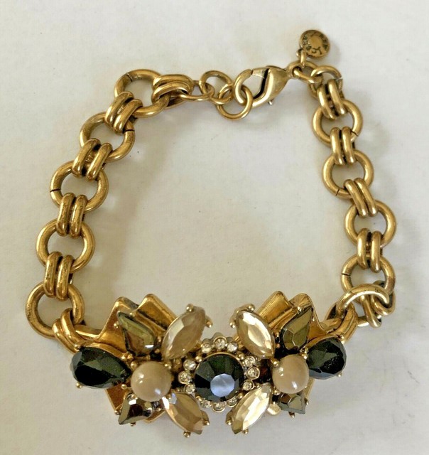 J CREW Rhinestone Flower Bracelet eBay