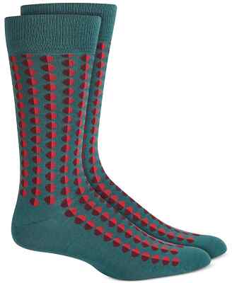Alfani Men's Shaded Circle Dot Socks Green/Red Size 10-13