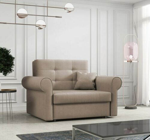 Sofa Vivian Silver I Sessel Ausklappbar Schlaffunktion Bettkasten Moderne Stil - Bild 1 von 13