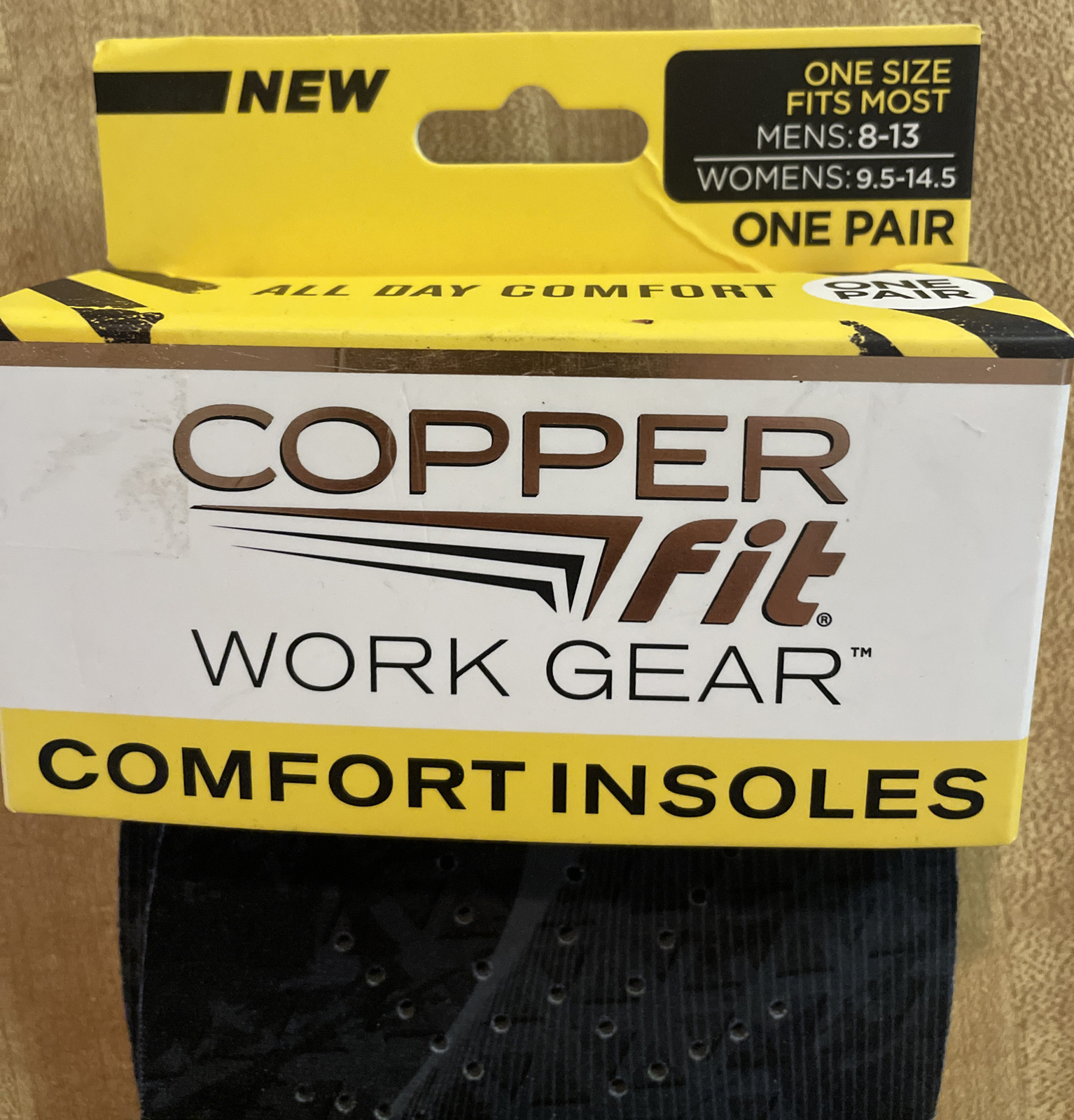 Copper Fit Work Gear Unisex Comfort Insoles with Arch Support Black