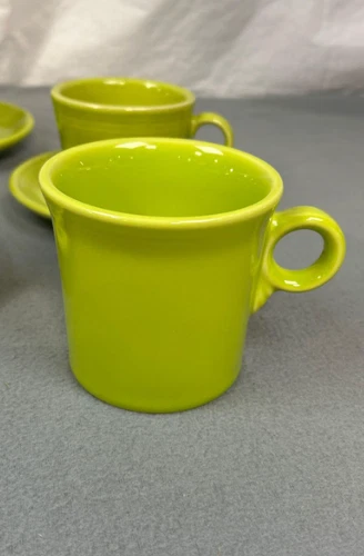 HLC Homer Laughlin Fiestaware Coffee Mug Lemongrass Green Ring Handle Made USA