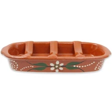Hand-Painted Terracotta Rectangular Sausage Roaster - Made in Portugal