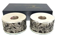 Vintage F.B. Rogers Silver Co Candlesticks Holder Embossed Grapes Tuscany Japan