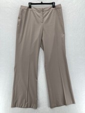 Lafayette 148 Menswear Pants Women's 16 Brown Wool Stretch Fabric Straight Leg