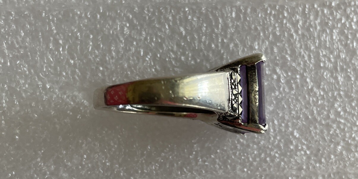 Size 9.5 Light Purple Rectangular Stone Fashion R… - image 3