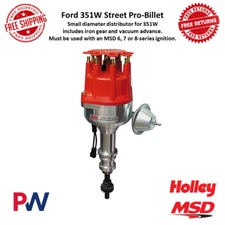 MSD Magnetic Pickup Street Pro-Billet Distributor w/Cast Iron Gear For Ford 351W