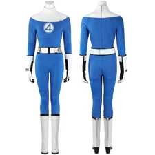 Fantastic Four Invisible Woman Suit Sue Storm Cosplay Costume Outfit Boots Party