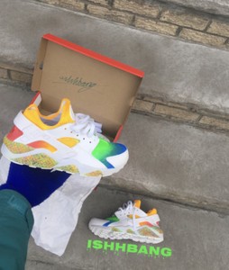 black and rainbow huaraches