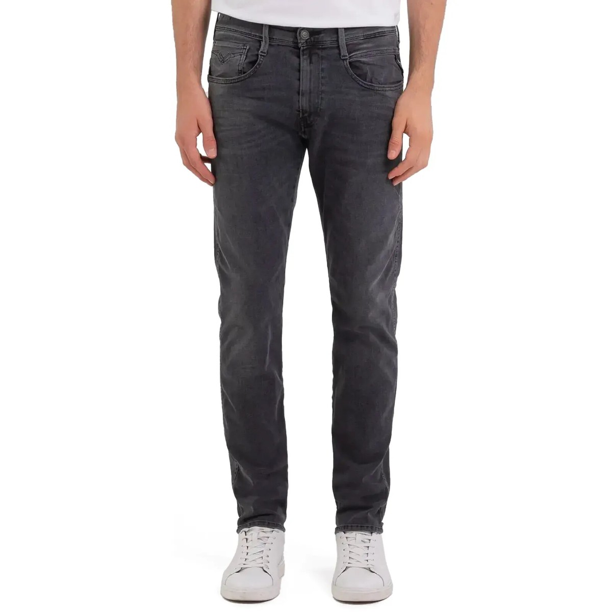 REPLAY HYPERFLEX JEANS - REPLAY ANBASS SLIM FIT DENIM JEAN 