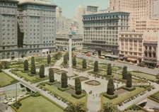 Aerial View of Union Square San Francisco California Chrome Vintage Post Card