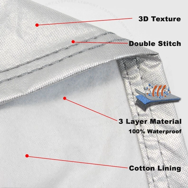 4-Layer Car Cover Soft Cotton Inlay All Weather Protect Fit Chevy Sedan Coupe Foto 3 de 4