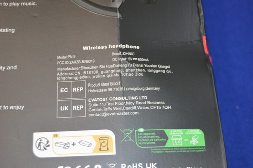 Zihnic PN 9 Black Active Noise Cancelling Foldable Over The Ear Headphones NEW - Picture 10 of 10