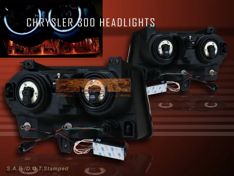 Chrysler 300 CCFL 2005-2009 llantas dobles halo faros negros 06 07 08 Foto 2 de 2