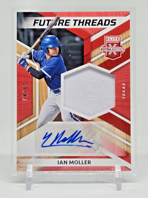 IAN MOLLER 2022 Elite Extra Edition Future Threads Auto Relic RANGERS #'d 19/49