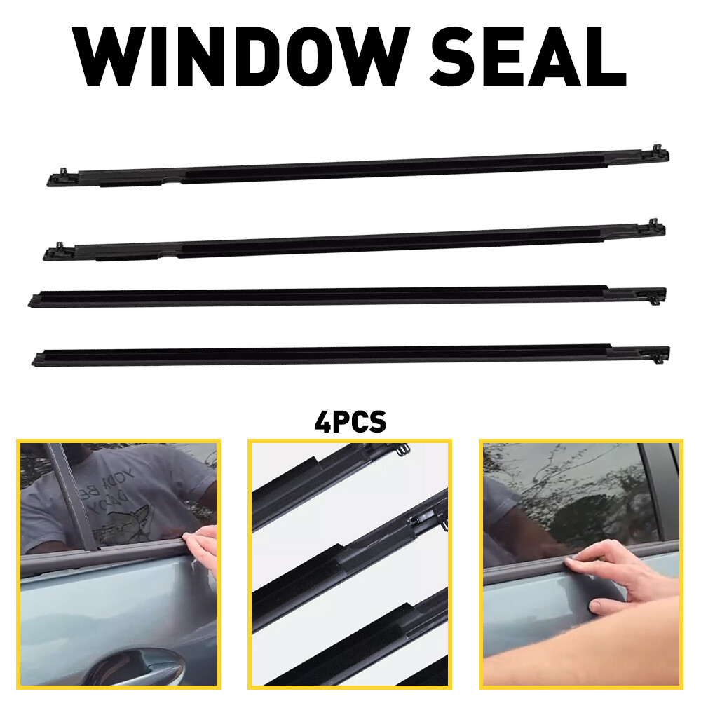 4PCS Outer Weatherstrips Window Trim Belt Strip For Mazda3 BK Series Sedan 04-09