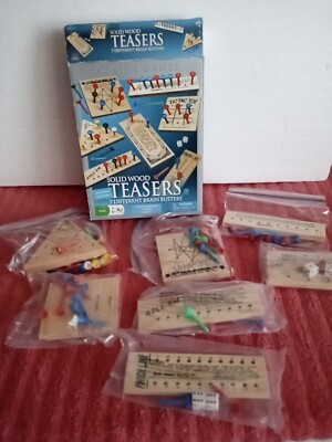 Solid Wood Teasers:  7 Different Brain Busters 2009 Games Kids Adults Fun