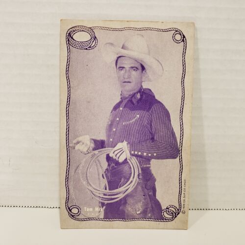 Tom Mix Exhibit Arcade Cowboy Western Hollywood Actor Card Postcard -  Magenta - Picture 1 of 2