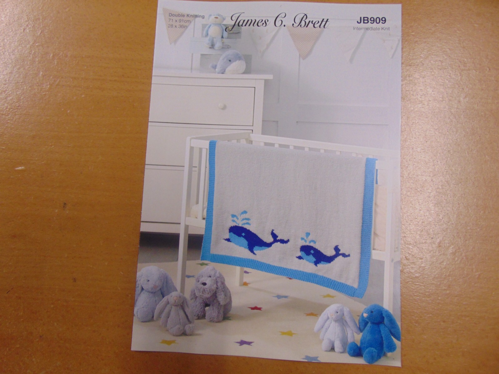 James C Brett Double Knitting Pattern JB909 Dolphin Blanket