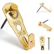 30 lb Picture Hangers (30 Set), Professional Picture Hanging Hooks with Nails...