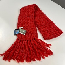 Pleau handmade scarf knitted red NWT