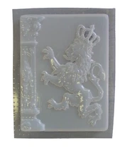 Lion Crown Plaque Plaster Concrete Mold 7143 Moldcreations