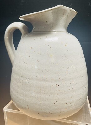Devica Art Studio Formed Pottery Water Pitcher Glazed Signed Made in Portugal
