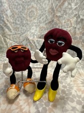 Vtg California Raisins 1988 Applause Bendable Plush Figures Hardee  s 2 Figures