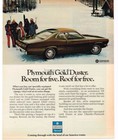 New Listing1972 Plymouth Gold Duster 2-door Coupe Snow Skiers Vintage Print Ad