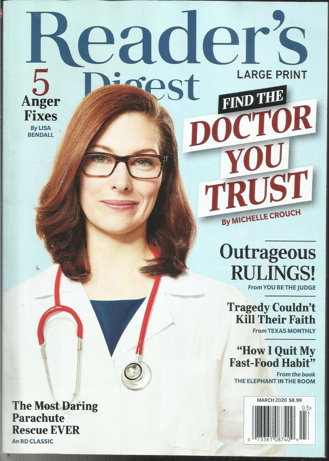 READER'S DIGEST LARGE PRINT FIND THE DOCTOR YOU TRUST MARCH, 2020 | eBay