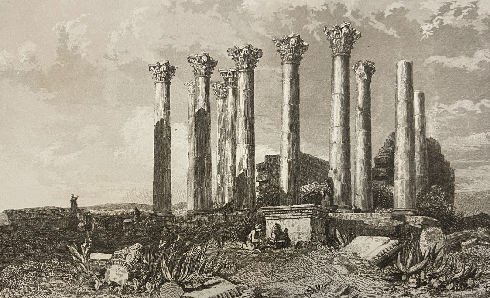 Israel Palestine circa 1843 Girasa Djerasch Temple of Artemis