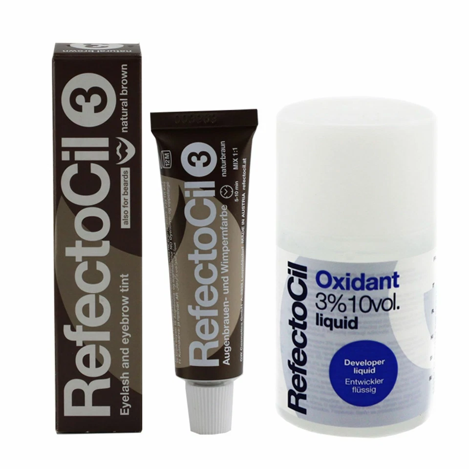 RefectoCil Oxidant 3% Liquid Entwickler 100 ml & 15 ml RefectoCil naturbraun Set - Bild 2 von 2