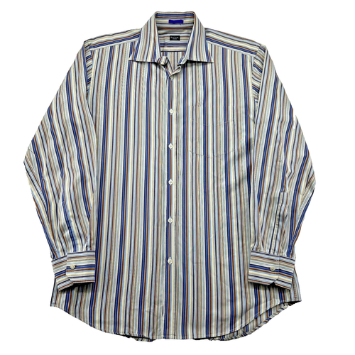 Paul Smith Shirt Mens 16 Striped Button Up Long Sleeve Barrel Cuff