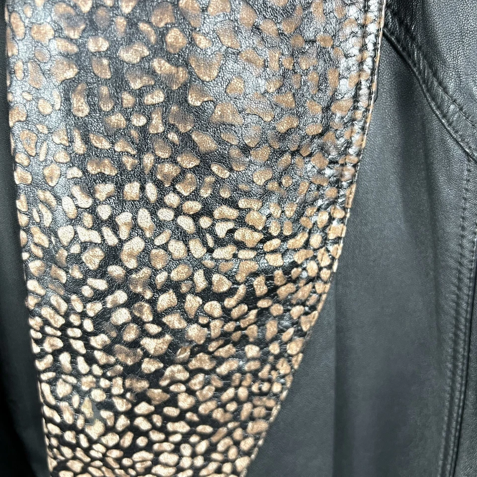 Vintage 80s Kol’s Leather Jacket Double Breasted Removable Collar Men’s 38 Coat - Image 3 of 4