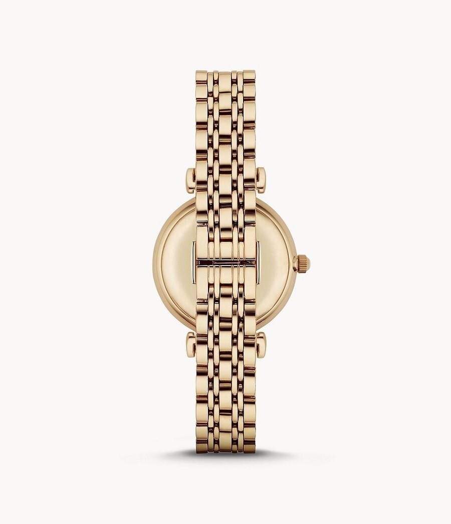 EMPORIO ARMANI WOMENS WATCH YELLOW GOLD STRAP & WHITE DIAL  display picture 3