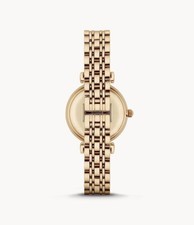 EMPORIO ARMANI WOMENS WATCH YELLOW GOLD STRAP & WHITE DIAL GENUINE AR1907 NEW