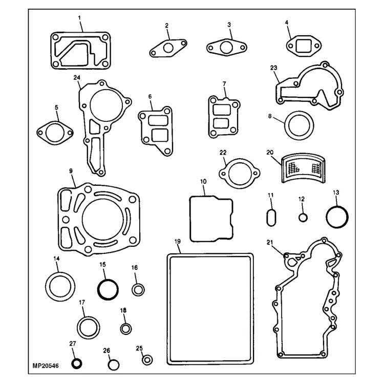 John Deere Engine Gasket Kit - MIA10942 | eBay
