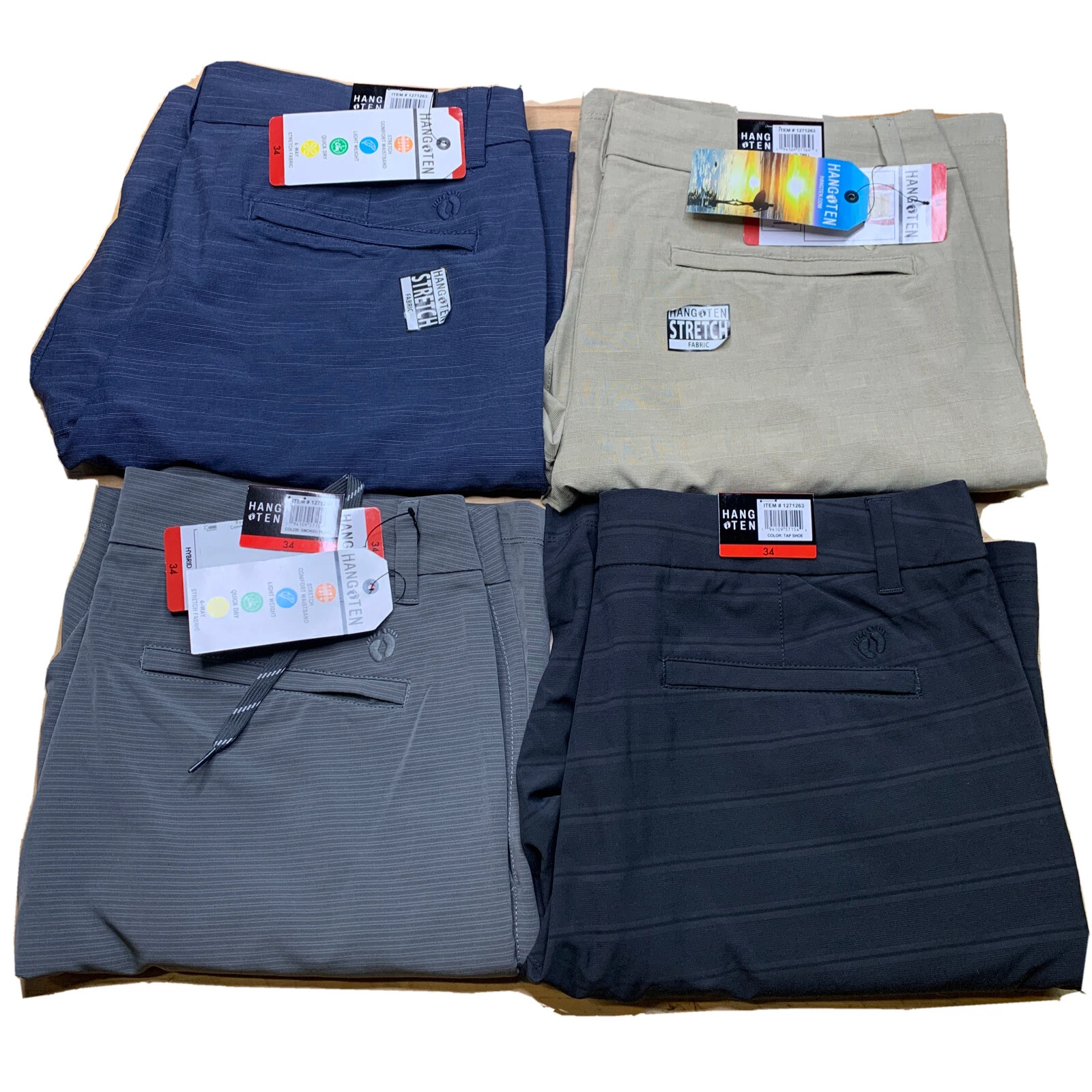 HANG TEN Mens Hybrid Shorts Lightweight Stretch 10" Inseam Quick Dry Variety
Opens in a new window o