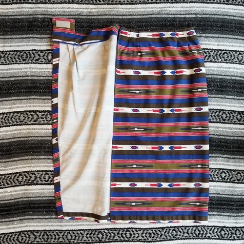 Vtg USA Susan Bristol Sz XS Long Maxi Straight Wraparound Skirt Southwest Aztec - Picture 9 of 12