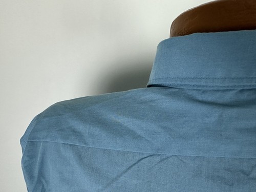 Vintage Botany 500 Shirt Men XL Blue Solid Long Sleeve Button Up Business Preppy - Picture 7 of 12