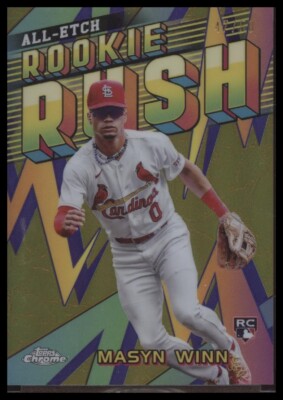 Masyn Winn 2024 Topps Chrome #CERR-9 All-Etch Rookie Rush Gold Refractors /50